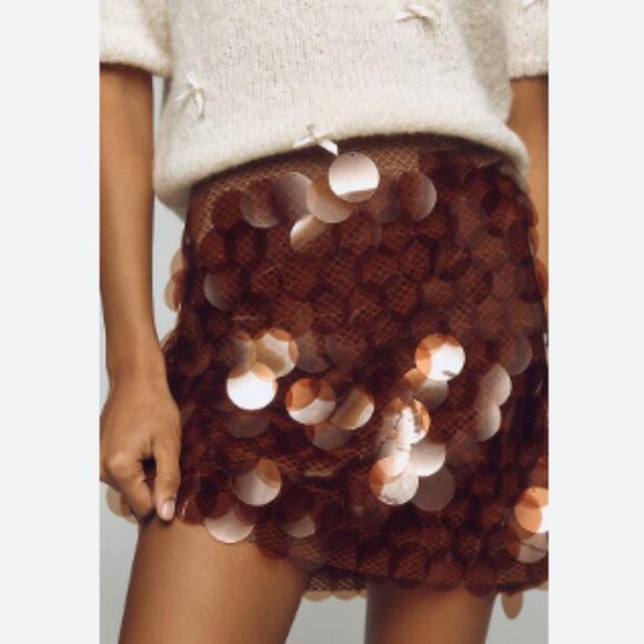 Brand New Maeve Sequin Mini Skirt - Picture 4 of 5